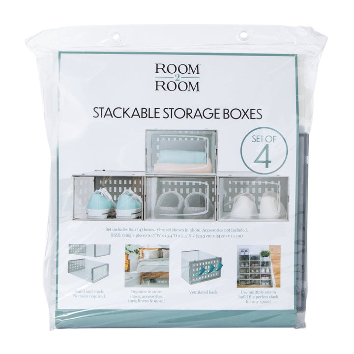 4-count stackable storage boxes set - UTLTY