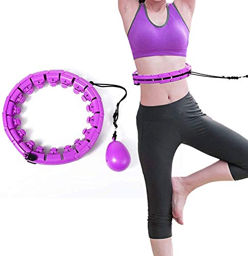 Hula Hoops for Adults Weight Loss, Weighted Hoops 2 in 1 Abdomen Fitness, 24 Detachable Knots Non-Falling Smart Hoola Hoops - UTLTY