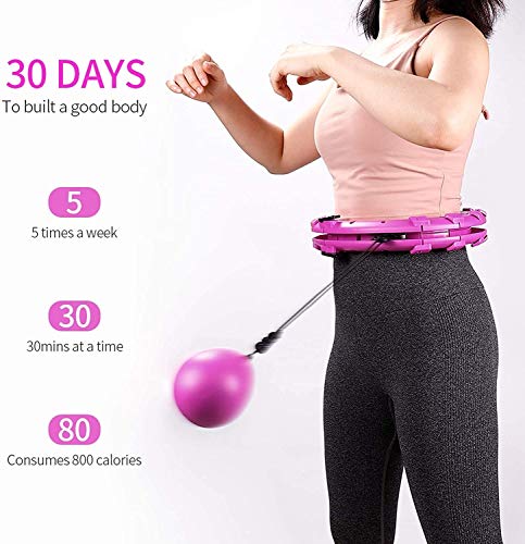 Hula Hoops for Adults Weight Loss, Weighted Hoops 2 in 1 Abdomen Fitness, 24 Detachable Knots Non-Falling Smart Hoola Hoops - UTLTY