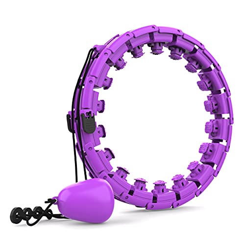 Hula Hoops for Adults Weight Loss, Weighted Hoops 2 in 1 Abdomen Fitness, 24 Detachable Knots Non-Falling Smart Hoola Hoops - UTLTY