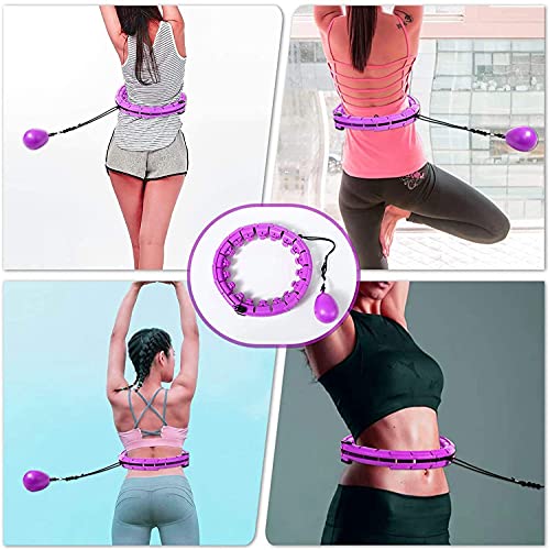 Hula Hoops for Adults Weight Loss, Weighted Hoops 2 in 1 Abdomen Fitness, 24 Detachable Knots Non-Falling Smart Hoola Hoops - UTLTY