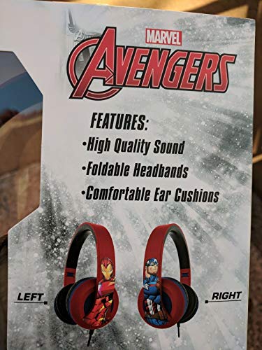 Marvel Avengers Sound Stereo Headphones, Adjustable & Foldable Headband, 3.5Mm Jack, Wired, Tangle-Free, Comfotable Ear Cushions - UTLTY