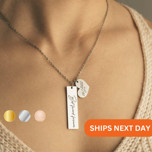 Personalized Name Necklace - Custom Engraved Jewelry for Women - Handmade Gift - Charm Necklace for Moms Bridal Jewelry Wedding Gift for Her - UTLTY