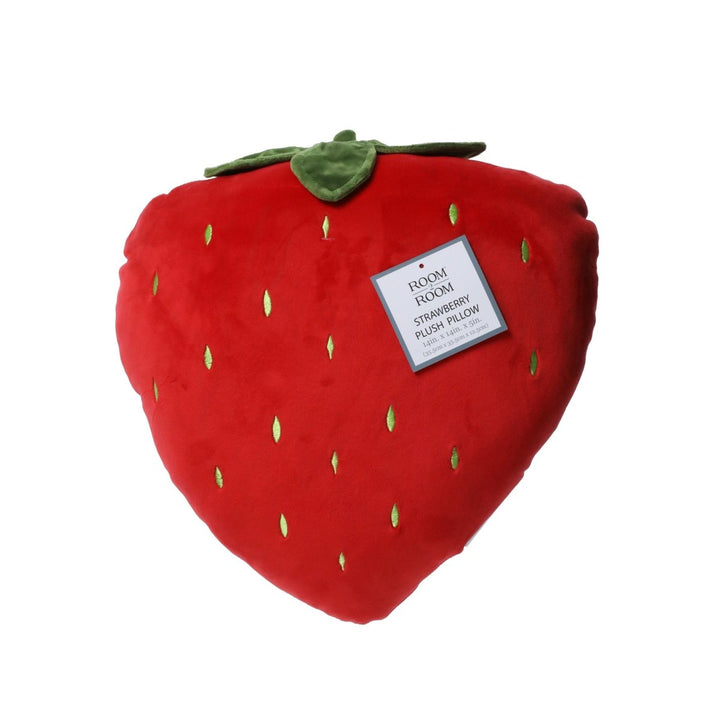 strawberry shaped plush throw pillow 14in - UTLTY