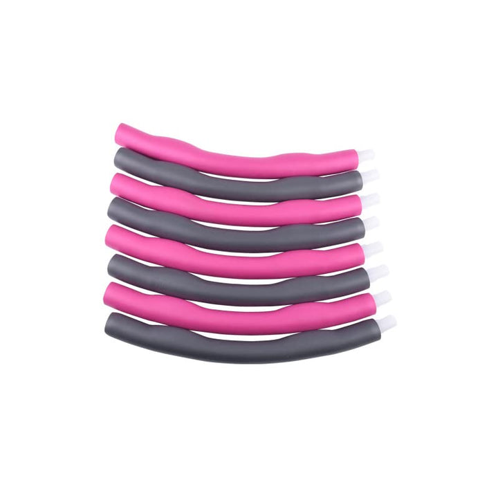 Utlty Exercise Weighted Hula Hoops, 8 Sections Adjustable Wave Massage Fitness Weighted Hoops for Adults Weight Loss. (Pink + Grey) - UTLTY