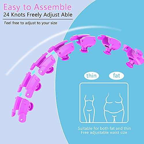 Weighted Hula Smart Hoop for Adults Weight Loss，2 in 1 Abdomen Fitness Massage Hoola Hoops, 24 Detachable Knots Infinity Hoop, Non-Falling Fitness Hoops - UTLTY