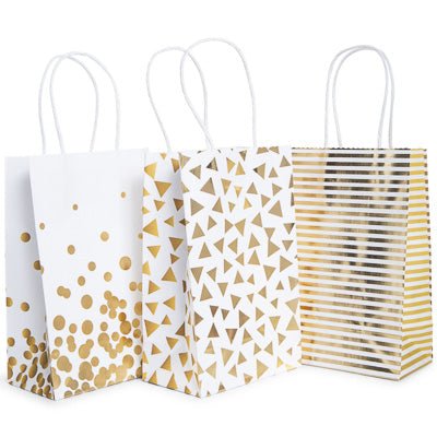 Zegsy 10-pack gold pattern gift bags 8.5 x 5.5in - UTLTY