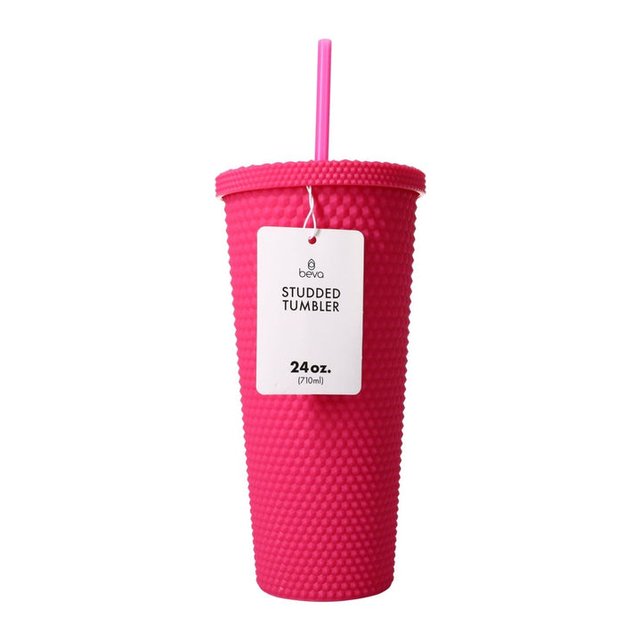 Zegsy 24oz reusable diamond tumbler w/ matching straw - UTLTY