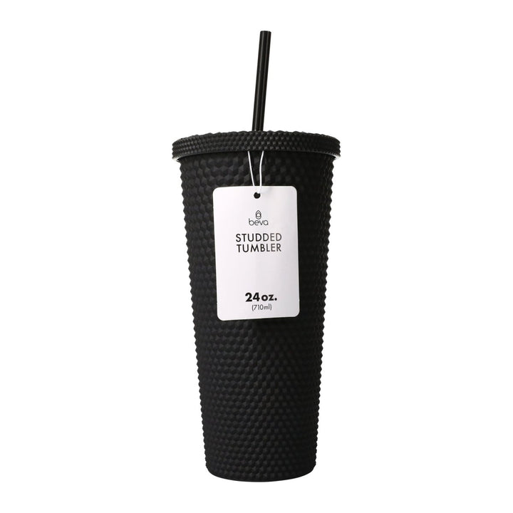 Zegsy 24oz reusable diamond tumbler w/ matching straw - UTLTY