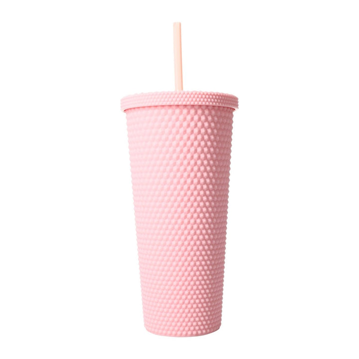 Zegsy 24oz reusable diamond tumbler w/ matching straw - UTLTY