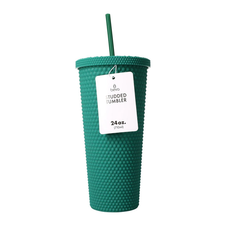 Zegsy 24oz reusable diamond tumbler w/ matching straw - UTLTY