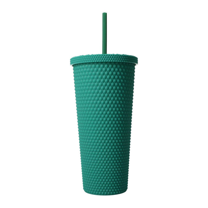 Zegsy 24oz reusable diamond tumbler w/ matching straw - UTLTY