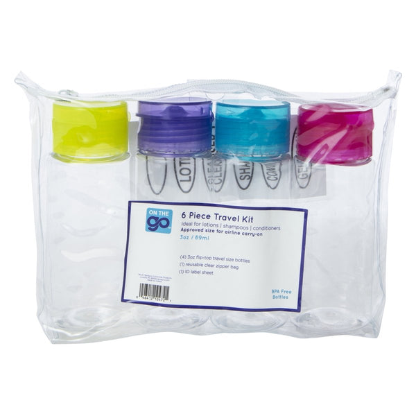 Zegsy 3oz travel bottles w/ labels 6-piece set - UTLTY