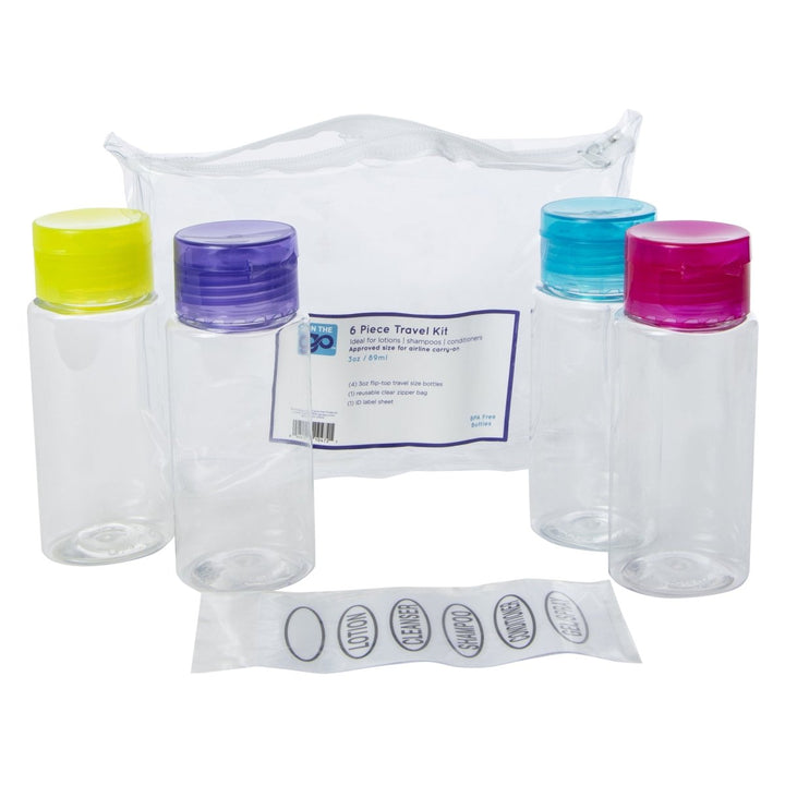 Zegsy 3oz travel bottles w/ labels 6-piece set - UTLTY