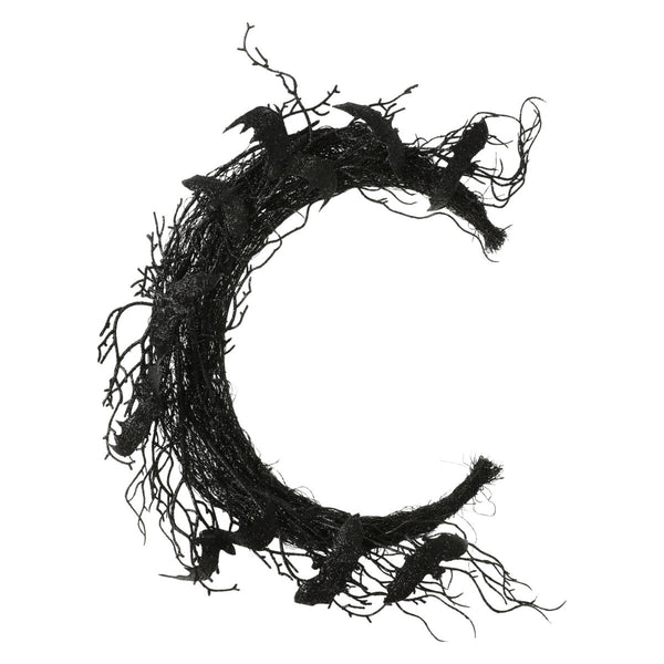 Zegsy crescent moon halloween branch wreath 18in - UTLTY