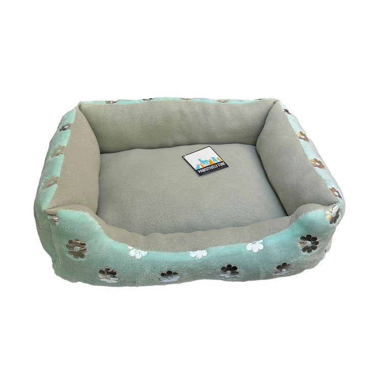 Zegsy cuddler pet bed with metallic foil print 20in x 14in - beige - UTLTY