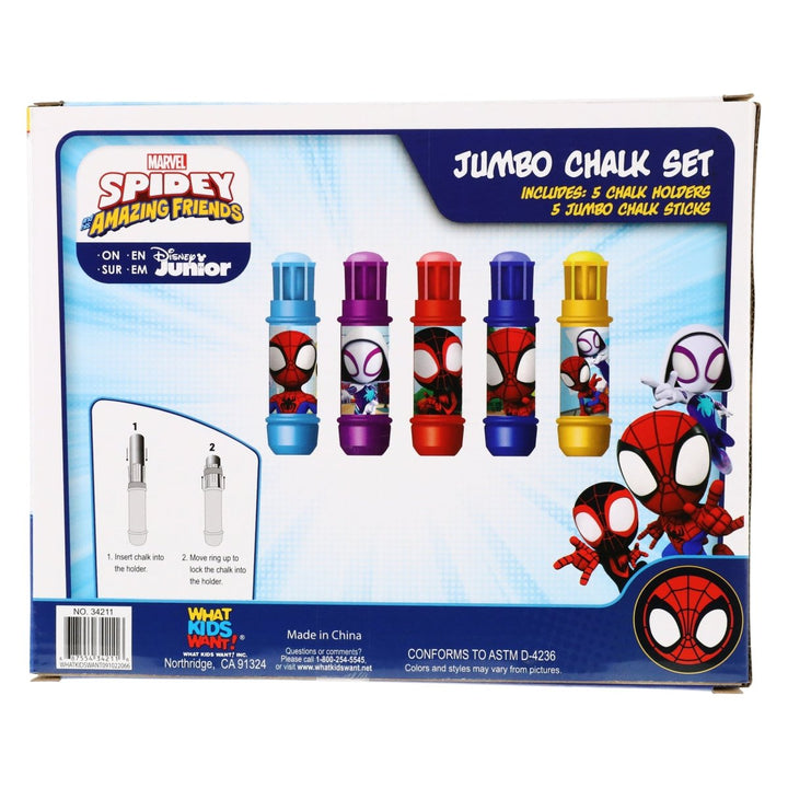 Zegsy Disney Junior Spidey & his Amazing Friends jumbo chalk set with holders 10-piece - UTLTY