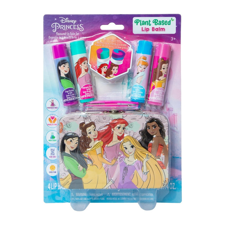 Zegsy Disney Princess plant-based flavored lip balm & storage tin 5-piece set - UTLTY