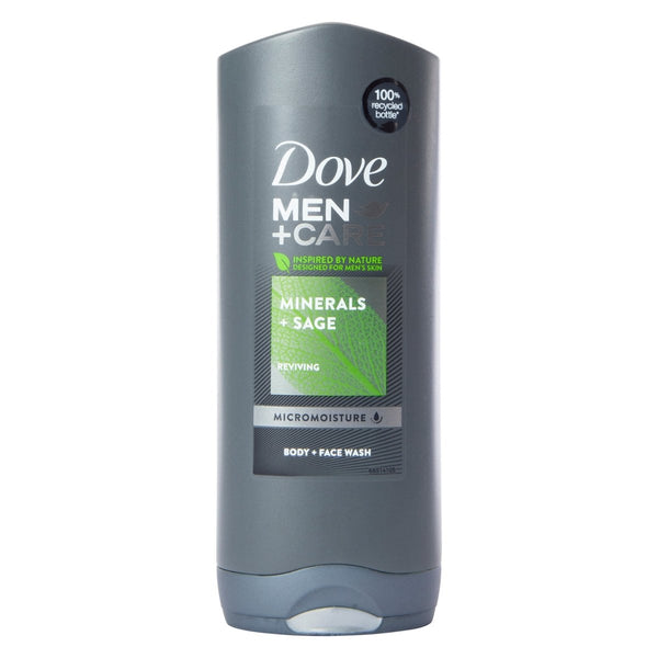 Zegsy dove® men + care minerals + sage body & face wash 400ml - UTLTY