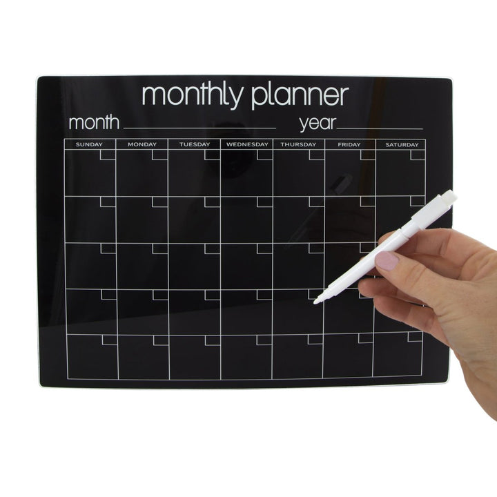 Zegsy dry erase glass monthly calendar planner 12in x 16in - UTLTY