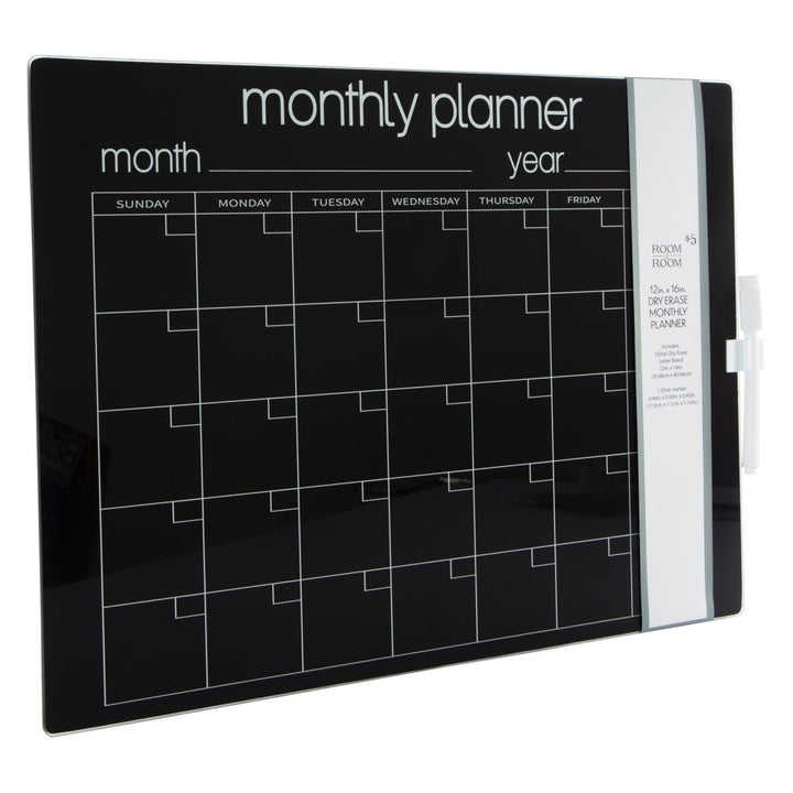 Zegsy dry erase glass monthly calendar planner 12in x 16in - UTLTY