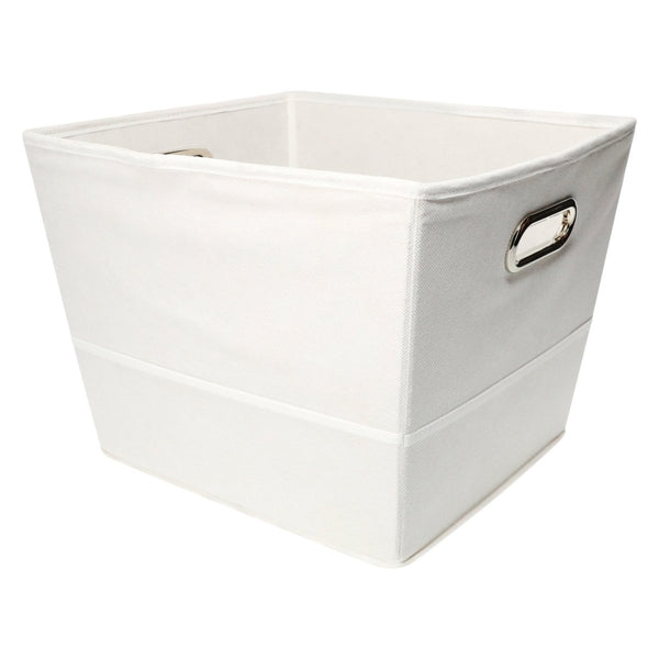 Zegsy fabric storage bin with handles 12in x 13in - white - UTLTY