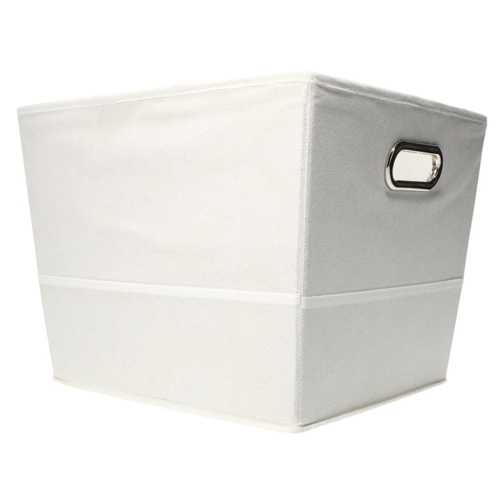 Zegsy fabric storage bin with handles 12in x 13in - white - UTLTY