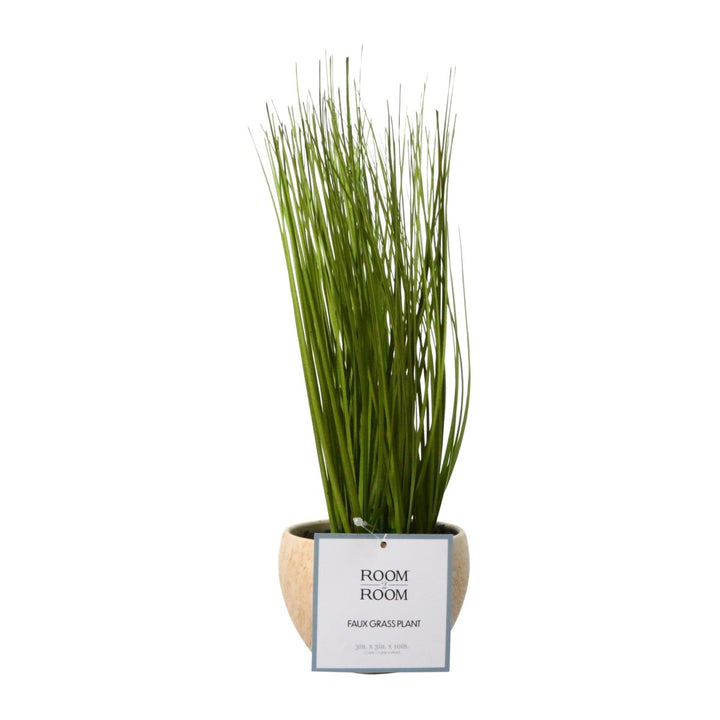 Zegsy faux grass plant in wood tone pot 10in - UTLTY