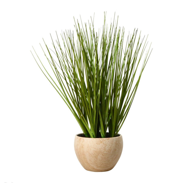 Zegsy faux grass plant in wood tone pot 10in - UTLTY