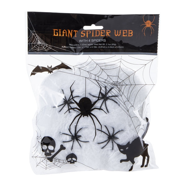 Zegsy giant spider web & spiders halloween decoration 2.1oz - white - UTLTY