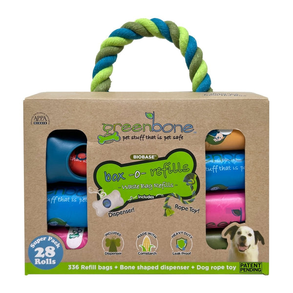 Zegsy greenbone™ pet waste bag refills, dispenser & toy kit with 336 bags - UTLTY