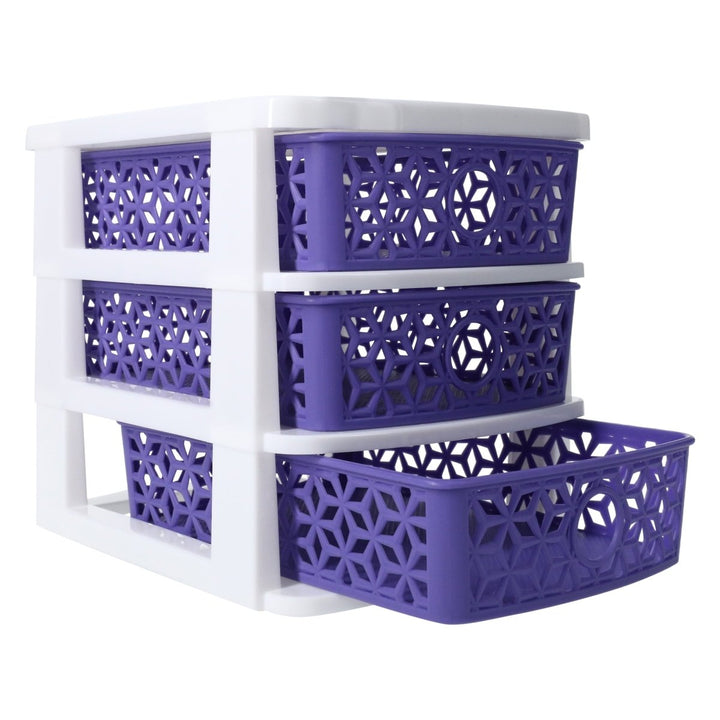 Zegsy kaleidoscope weave 3-drawer mini organizer 7.5in x 6.2in - UTLTY