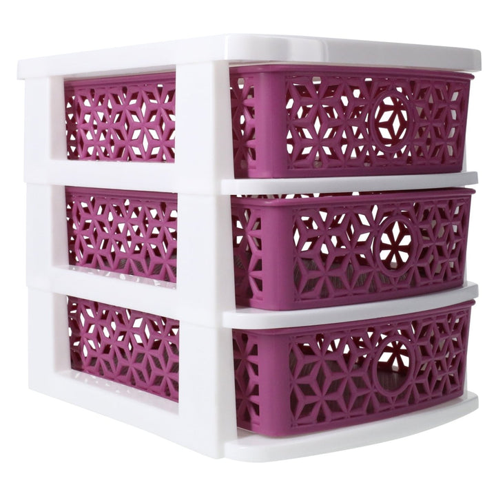 Zegsy kaleidoscope weave 3-drawer mini organizer 7.5in x 6.2in - UTLTY