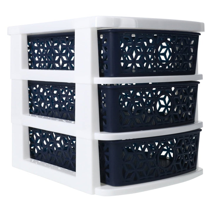 Zegsy kaleidoscope weave 3-drawer mini organizer 7.5in x 6.2in - UTLTY