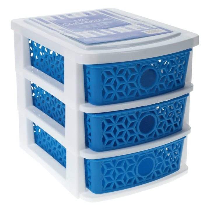 Zegsy kaleidoscope weave 3-drawer mini organizer 7.5in x 6.2in - UTLTY