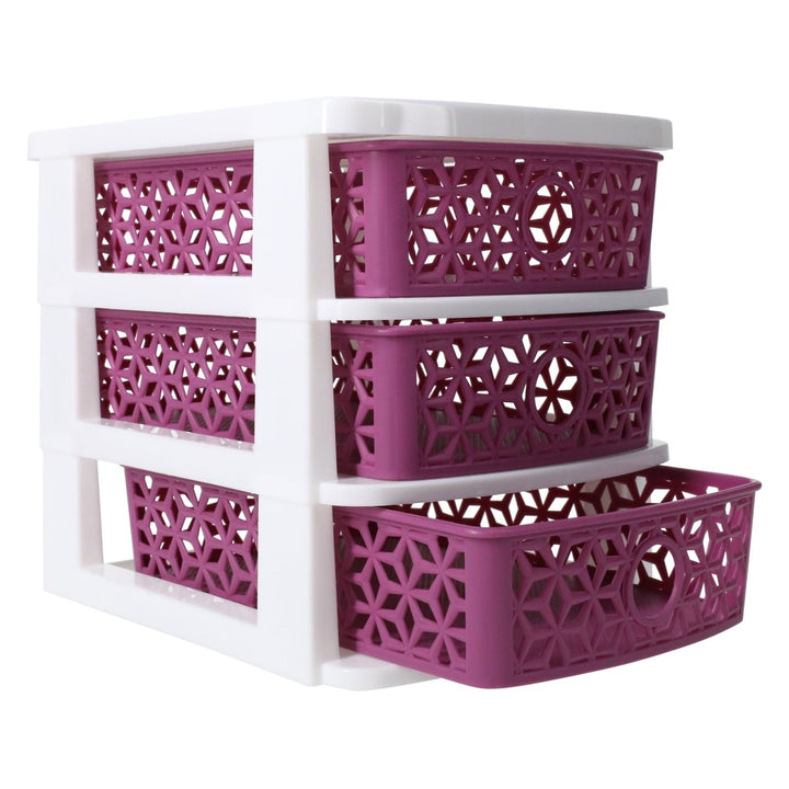 Zegsy kaleidoscope weave 3-drawer mini organizer 7.5in x 6.2in - UTLTY