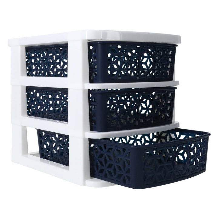 Zegsy kaleidoscope weave 3-drawer mini organizer 7.5in x 6.2in - UTLTY