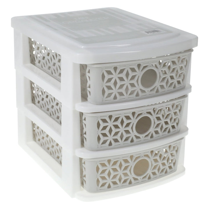 Zegsy kaleidoscope weave 3-drawer mini organizer 7.5in x 6.2in - UTLTY