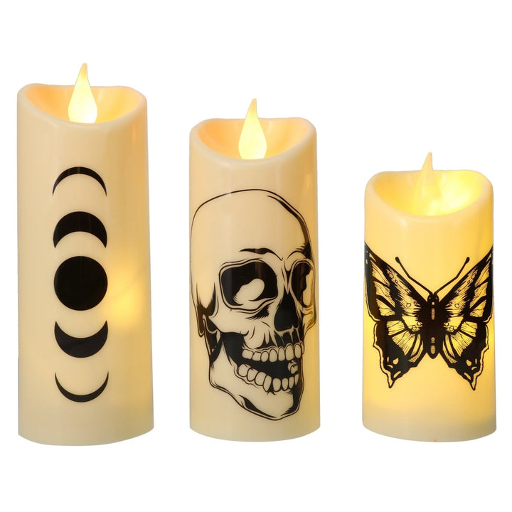 Zegsy LED flameless halloween pillar candles set 3-count - UTLTY