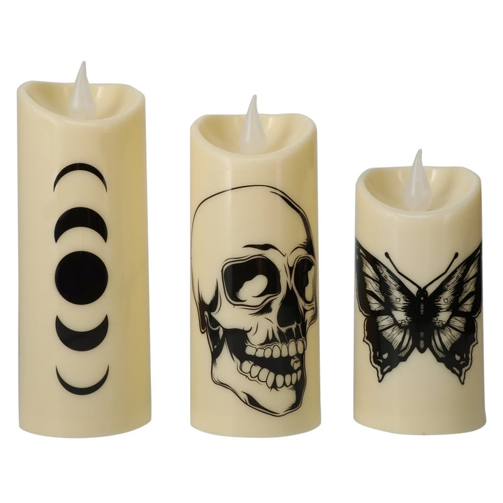 Zegsy LED flameless halloween pillar candles set 3-count - UTLTY