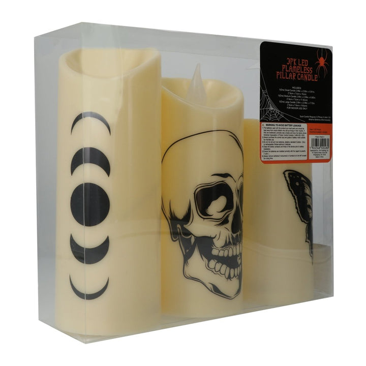 Zegsy LED flameless halloween pillar candles set 3-count - UTLTY