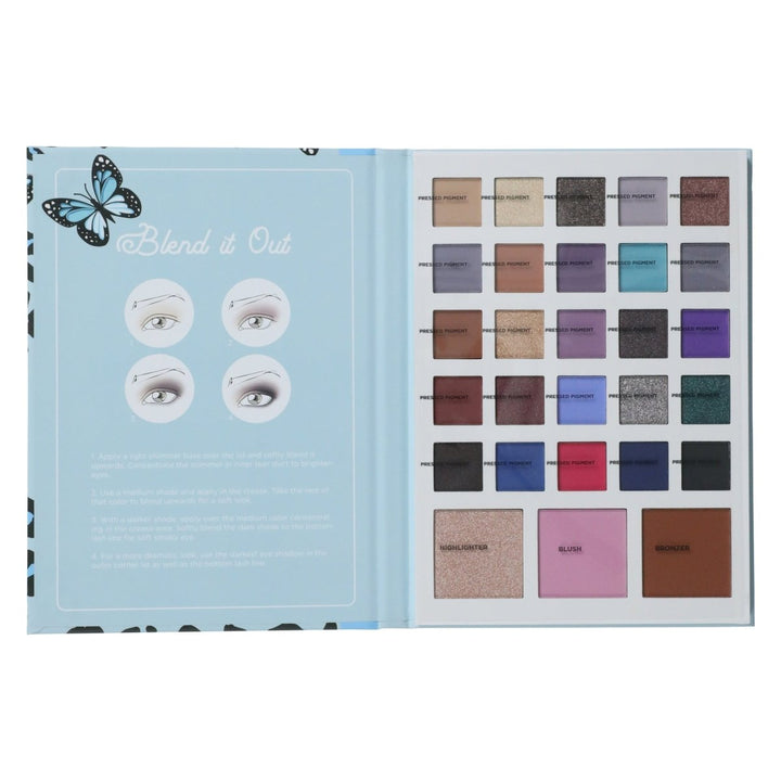 Zegsy profusion™ beauty book eye & face palette 28-piece - butterfly leopard - UTLTY