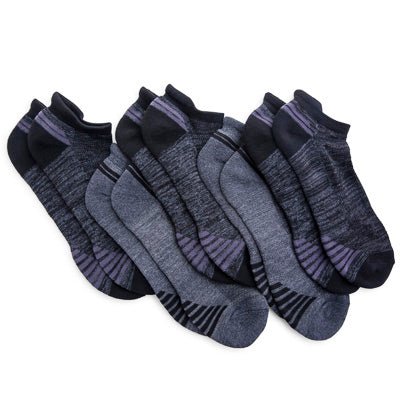 Zegsy series-8 fitness™ guys black & gray performance low-cut socks 5-pack - UTLTY